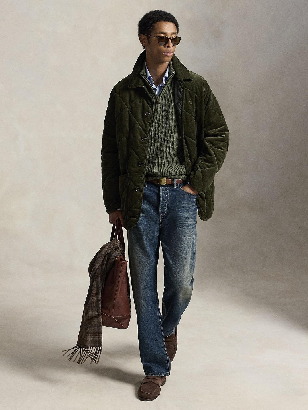 Quilted corduroy barn coat