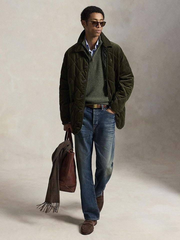 Quilted corduroy barn coat
