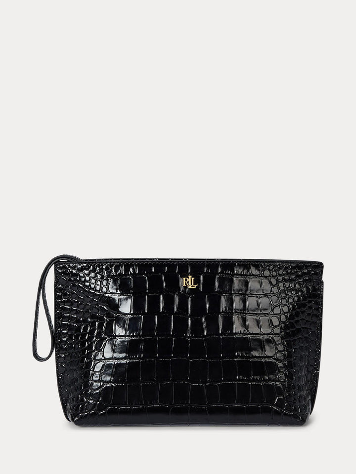 CROCODILE EMB LARGE POUCH
