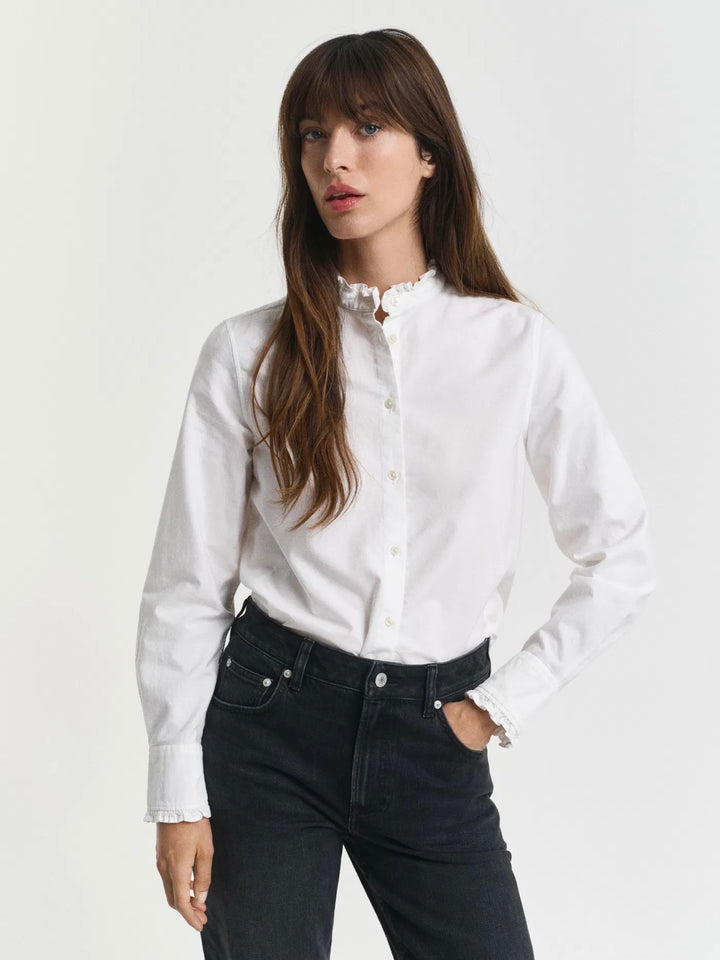 Reg classic oxford frill blouse