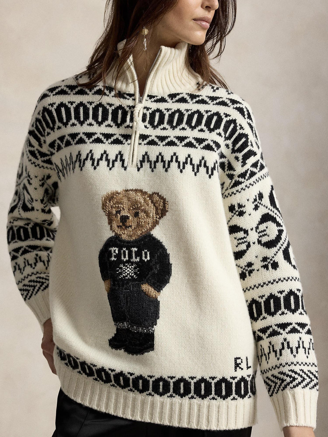 Ski polo bear quarter zip