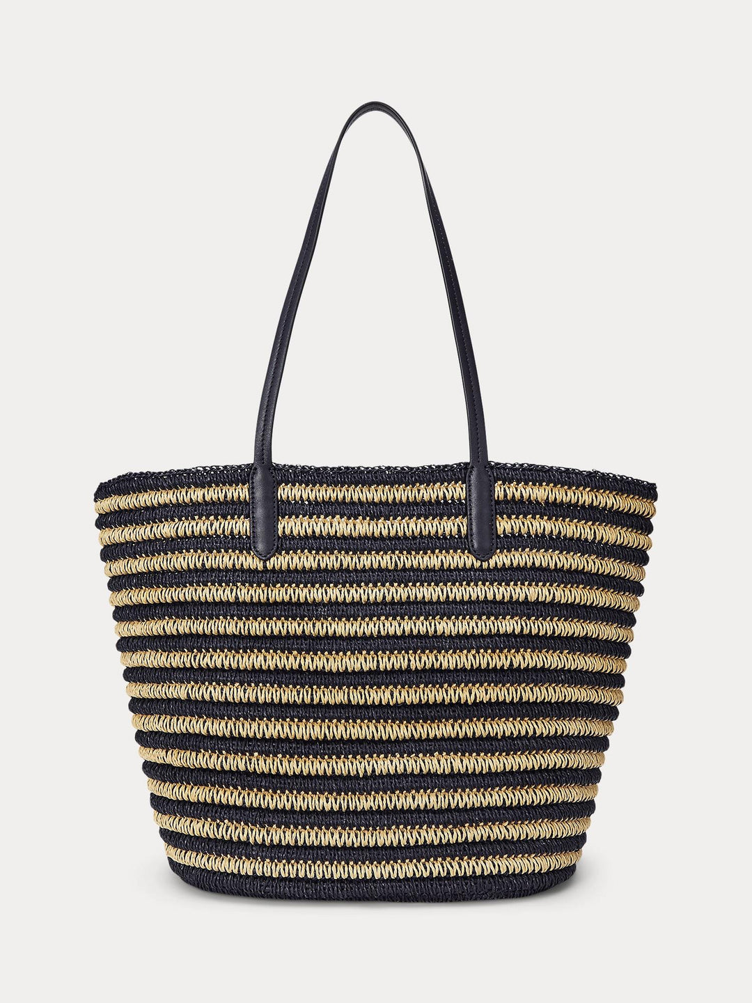 Striped straw tote bag