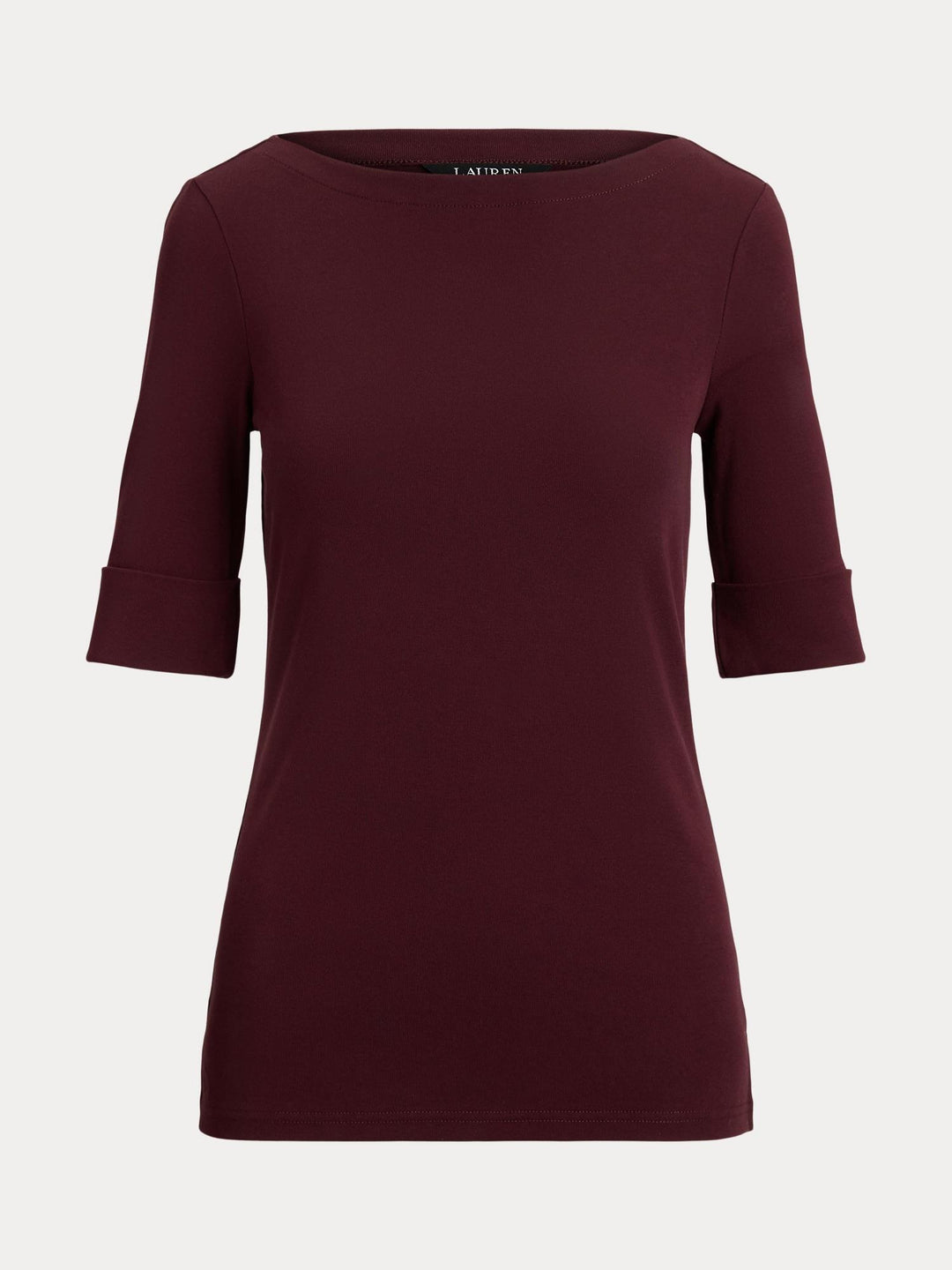 Stretch Cotton Boatneck Tee
