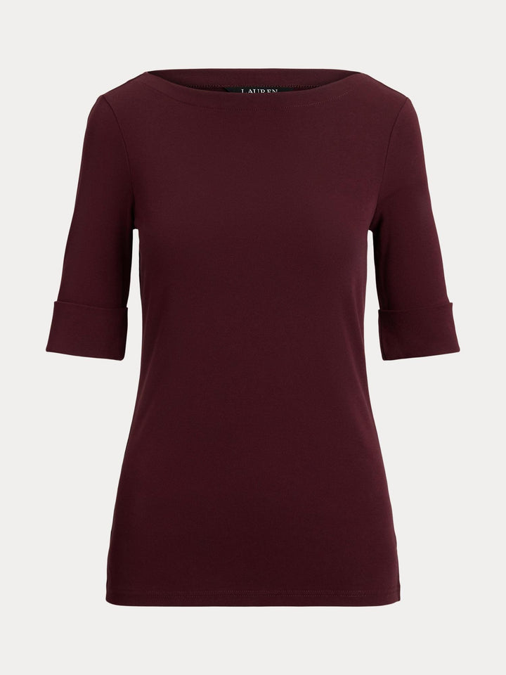 Stretch Cotton Boatneck Tee