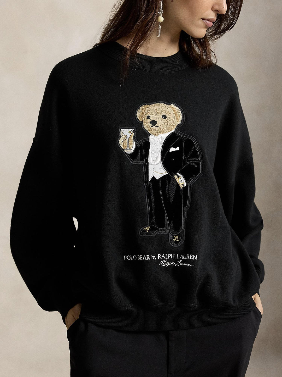 Martini Polo Bear Patch Crewneck