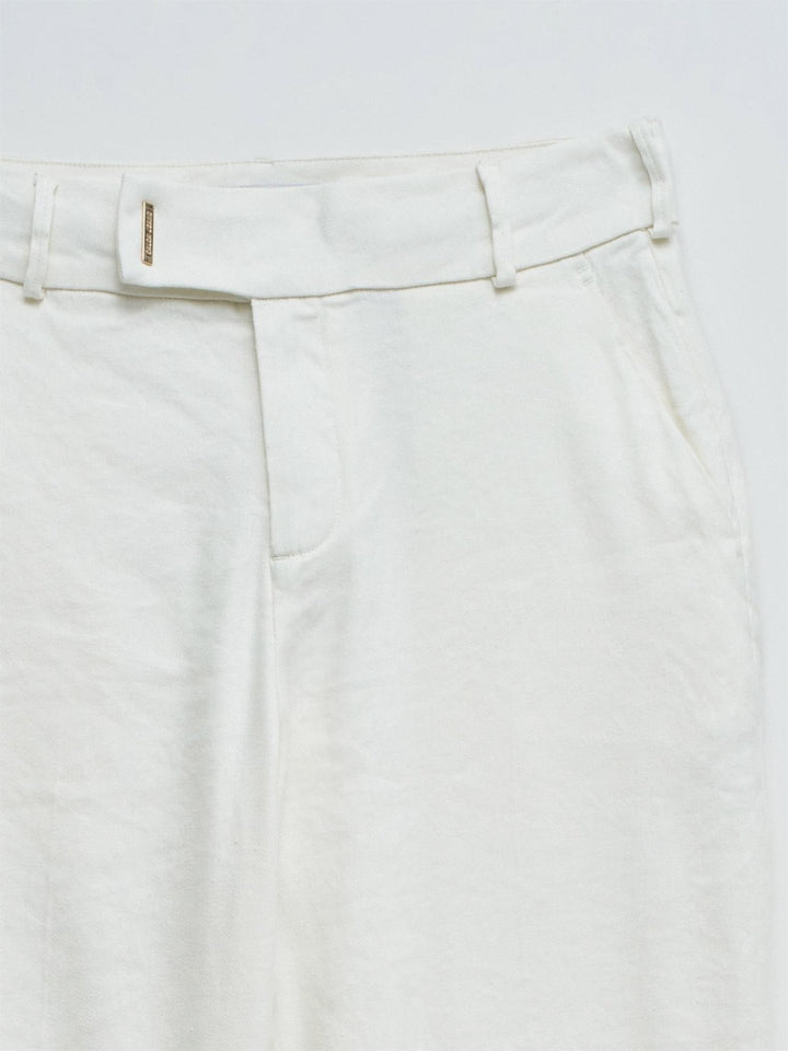 Chino flare linen trousers