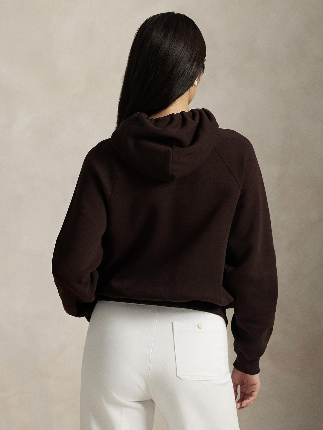 Shrunken fit fleece hoodie