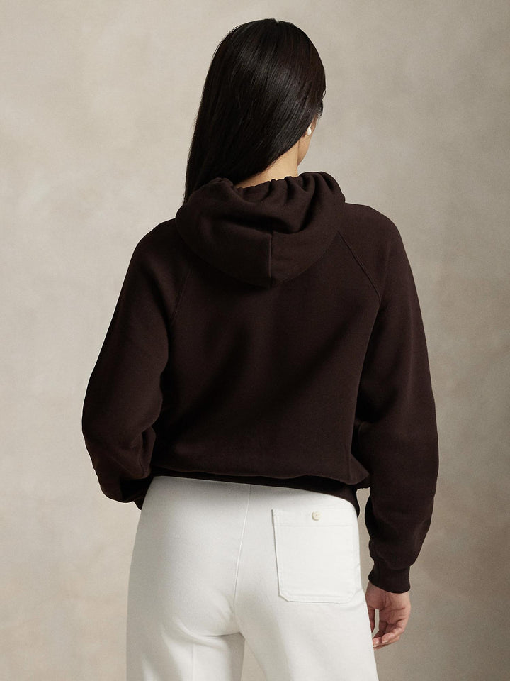 Shrunken fit fleece hoodie