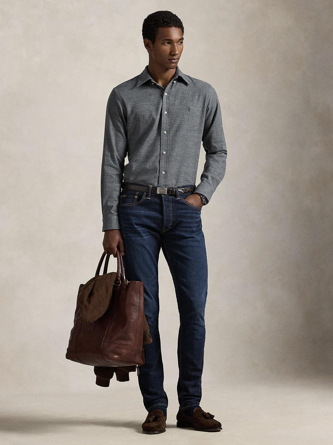 Custom Fit Plaid Performance Twill Shirt