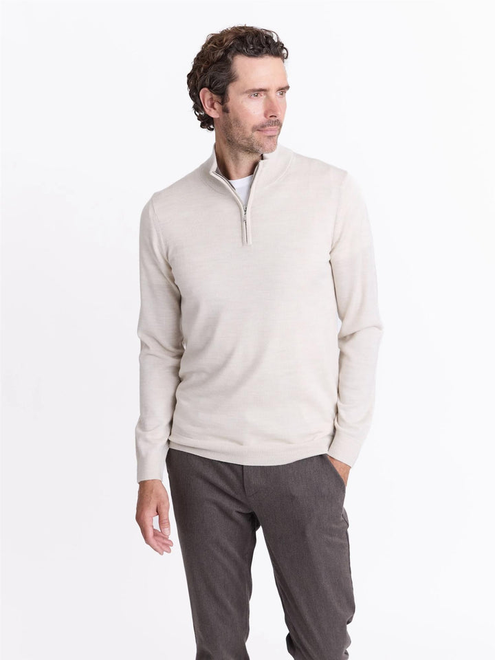 Berto merino zip genser