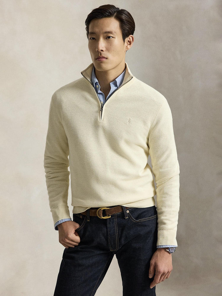 Cotton quarter zip sweater