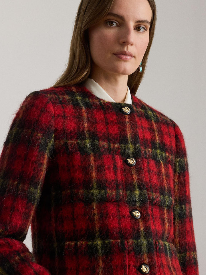 Plaid Mohair Cropped Jacket