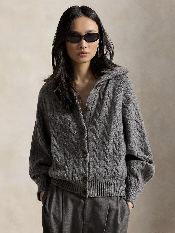 Cable Knit Wool Cashmere Jacket