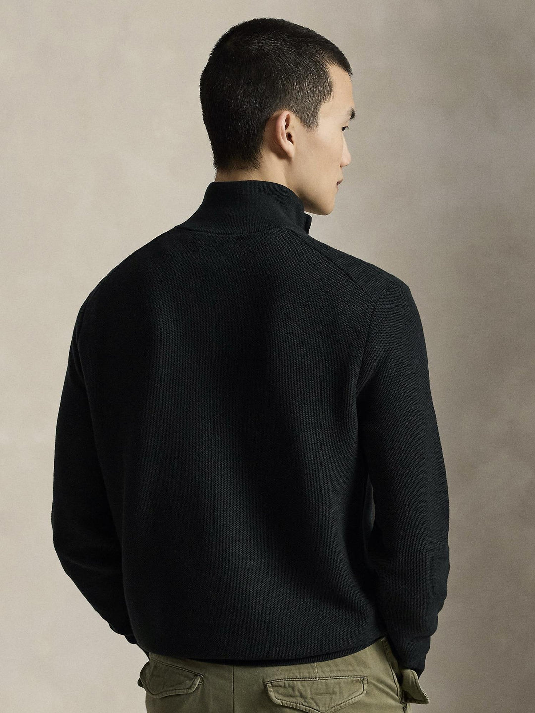 Cotton quarter zip sweater