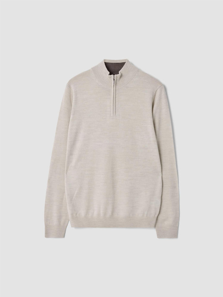 Berto merino zip genser