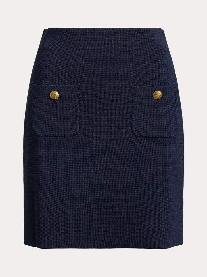 Button trim mini skirt