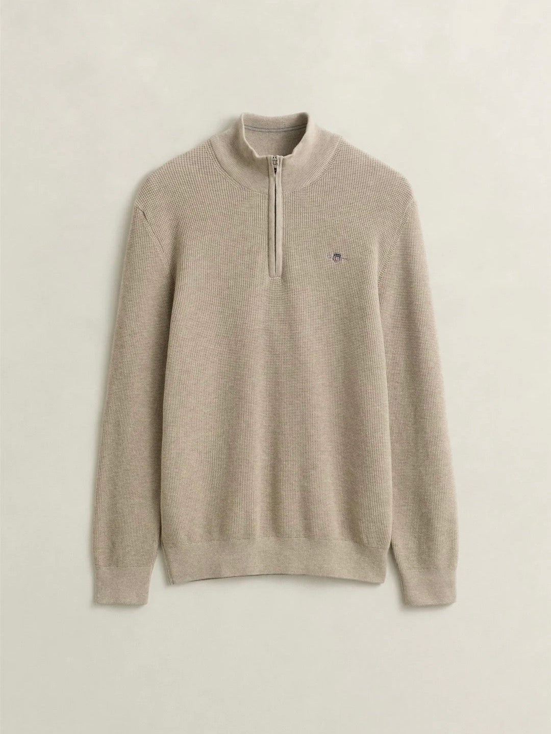 Micro Textured Cotton Half Zip
