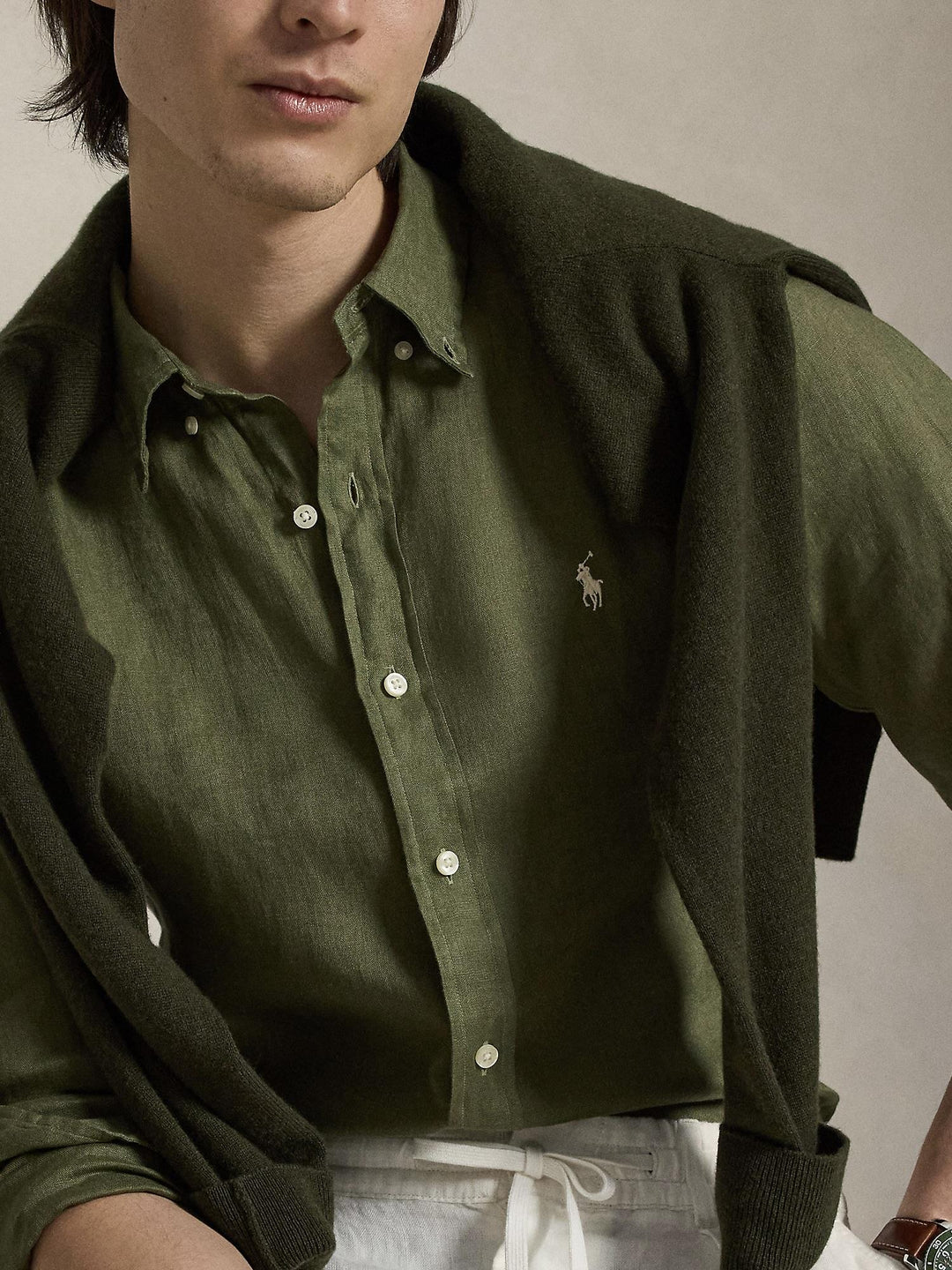 Custom fit linen shirt