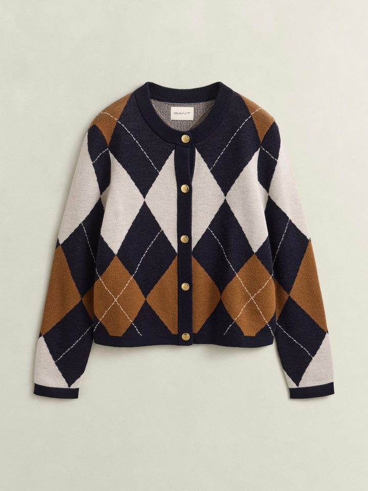 Argyle C-Neck Cardigan