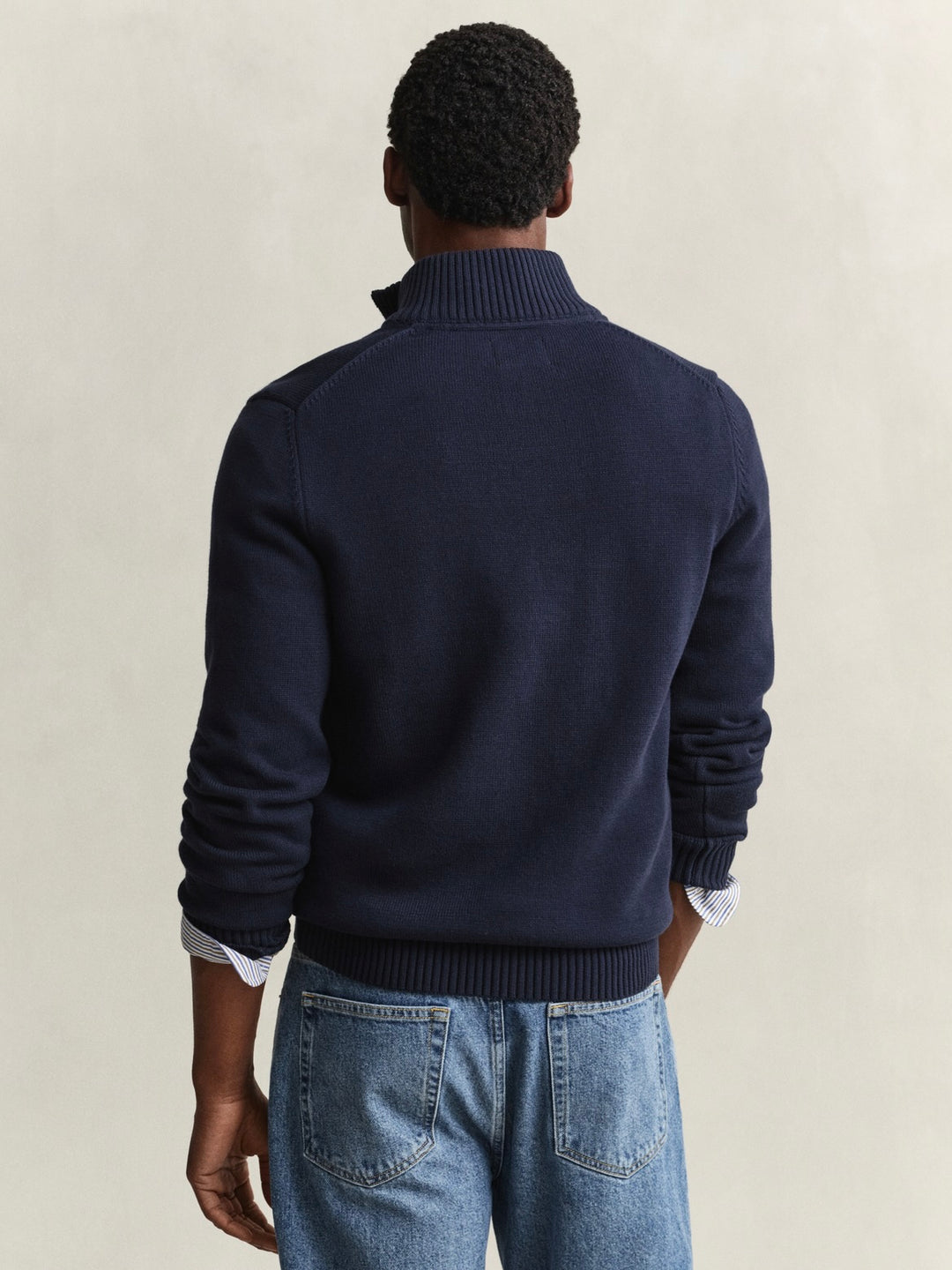 Cotton Knit Half-Zip Sweater