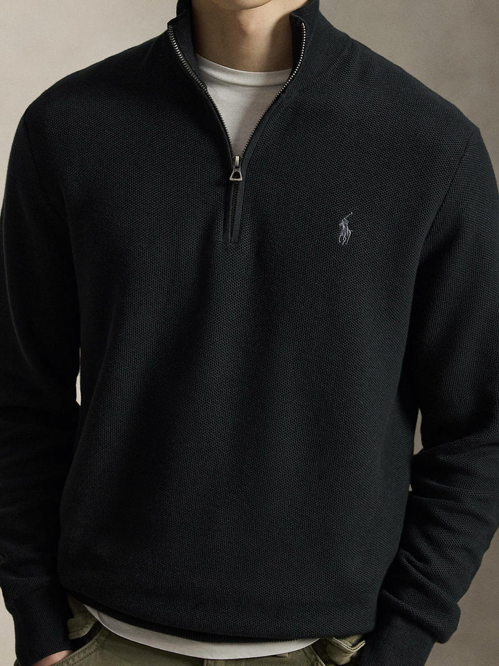 Cotton quarter zip sweater