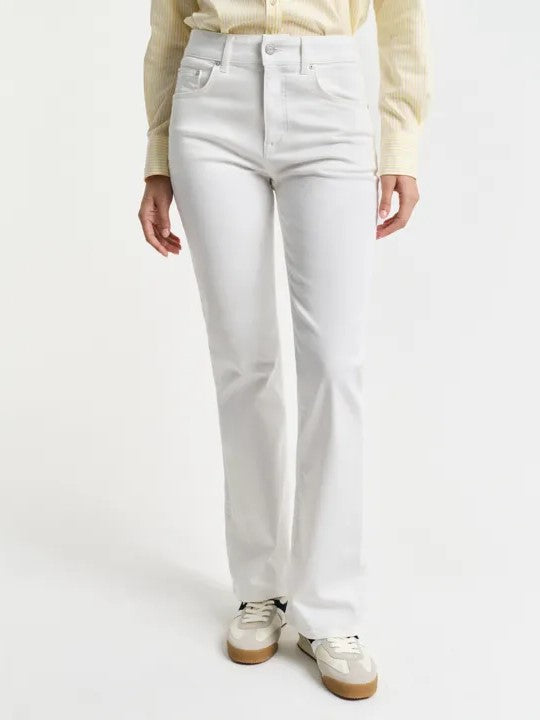 Slim Flare White Jeans