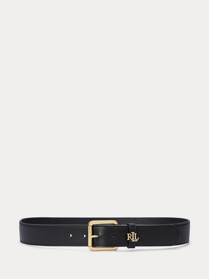 Logo keeper leather belt