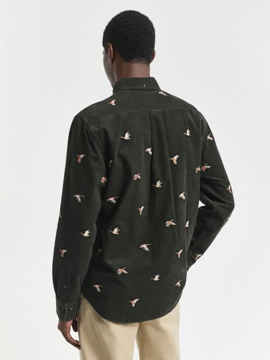 Embroidered cord shirt