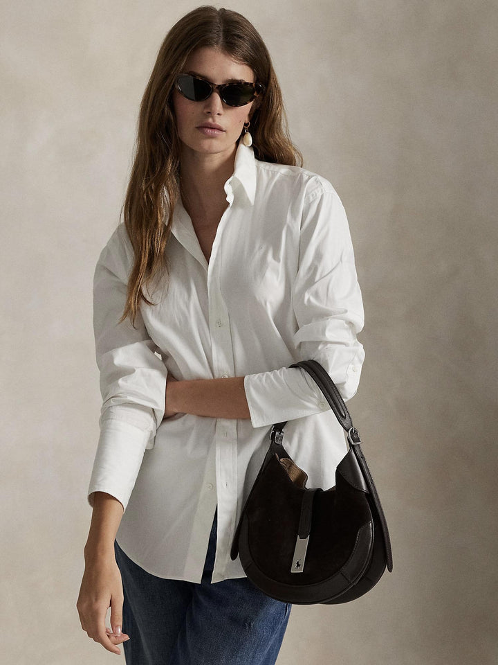 Polo Suede Leather Small Shoulder Bag