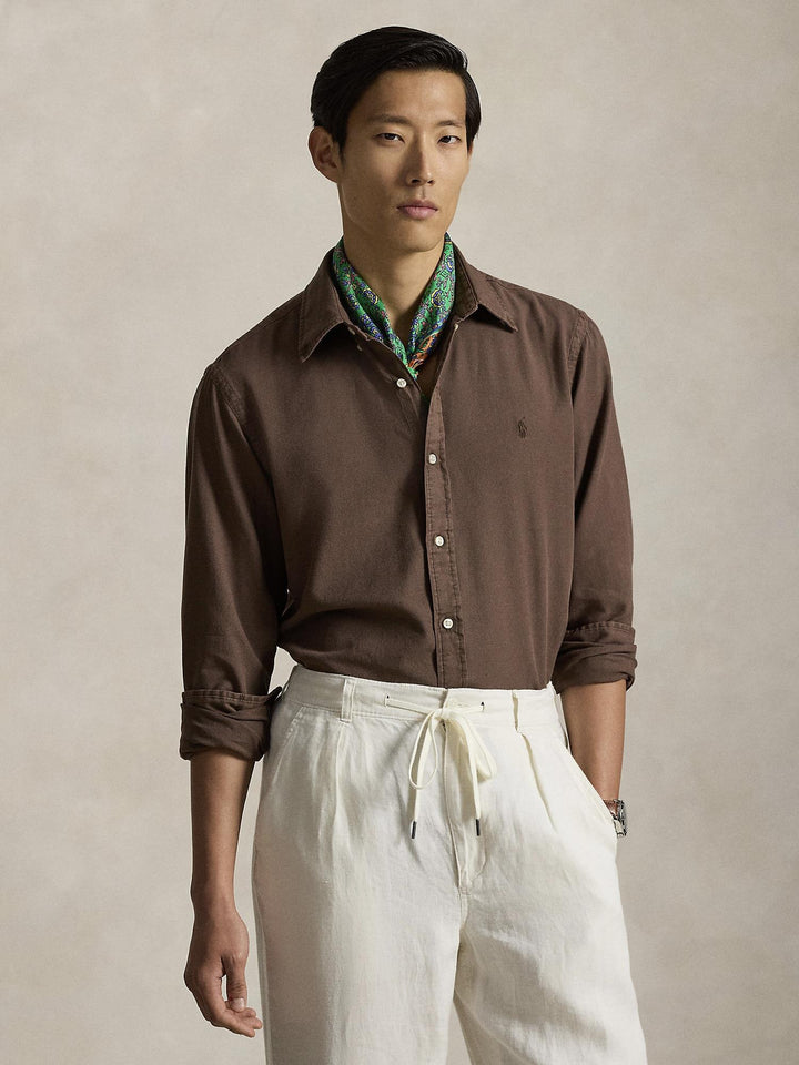 Custom fit textured dobby shirt