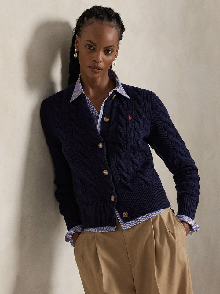 Cable Wool Cashmere Cardigan