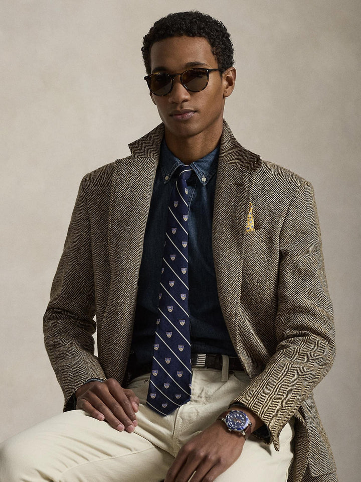 Slim fit denim oxford shirt