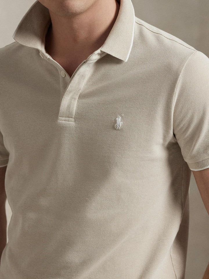 Custom slim fit mesh polo