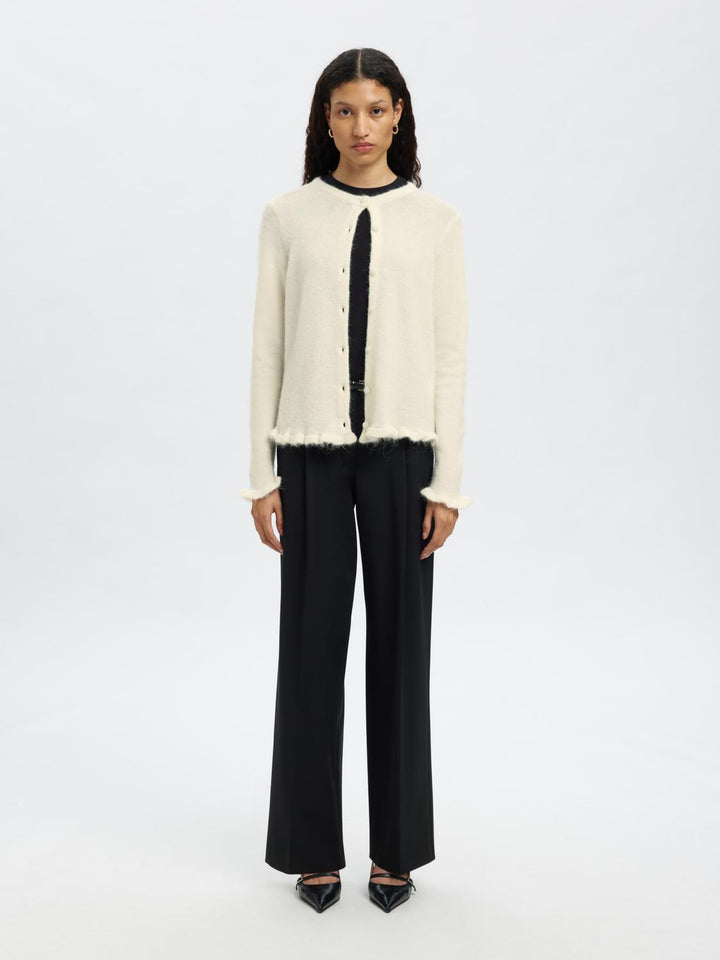 Slflulu Frill Ls Knit Cardigan