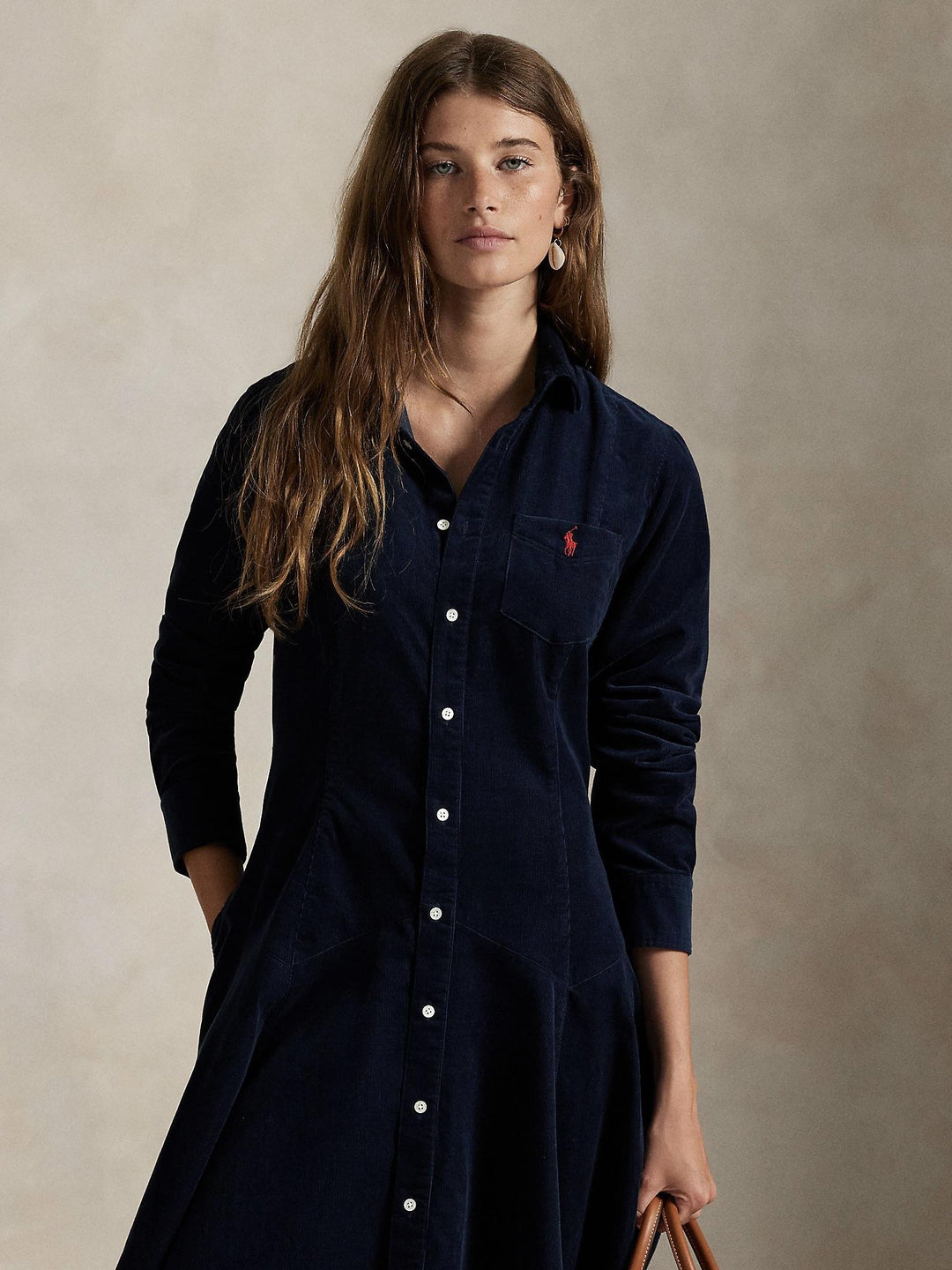 Corduroy A-line ShirtDress