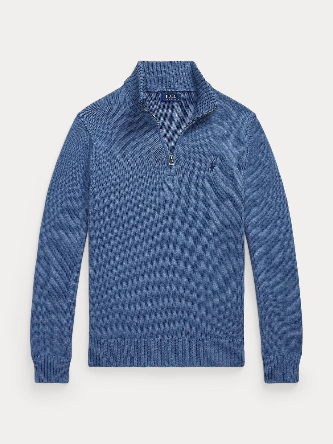 Cotton quarter zip mockneck