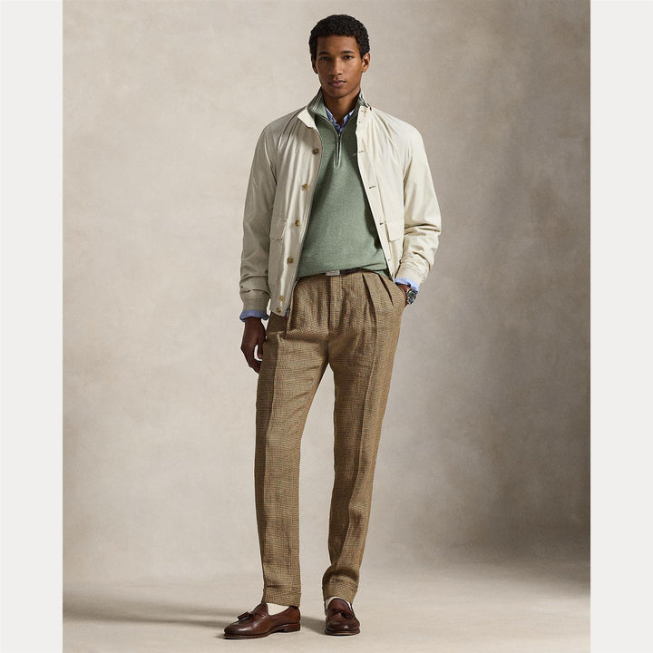 Mesh-Knit Cotton Quarter Zip Sweater