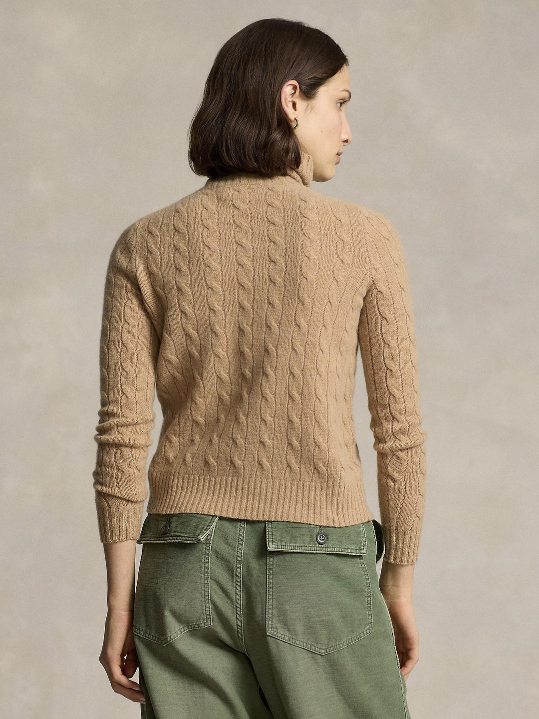 Wool Cashmere Cable Turtleneck