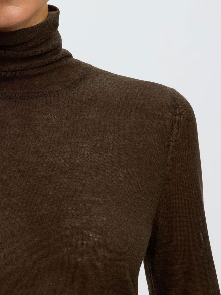 Slwvendy Wool Ls Knit Roll Neck Noos