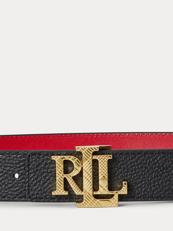 Logo Reversible Pebbled Leather Belt