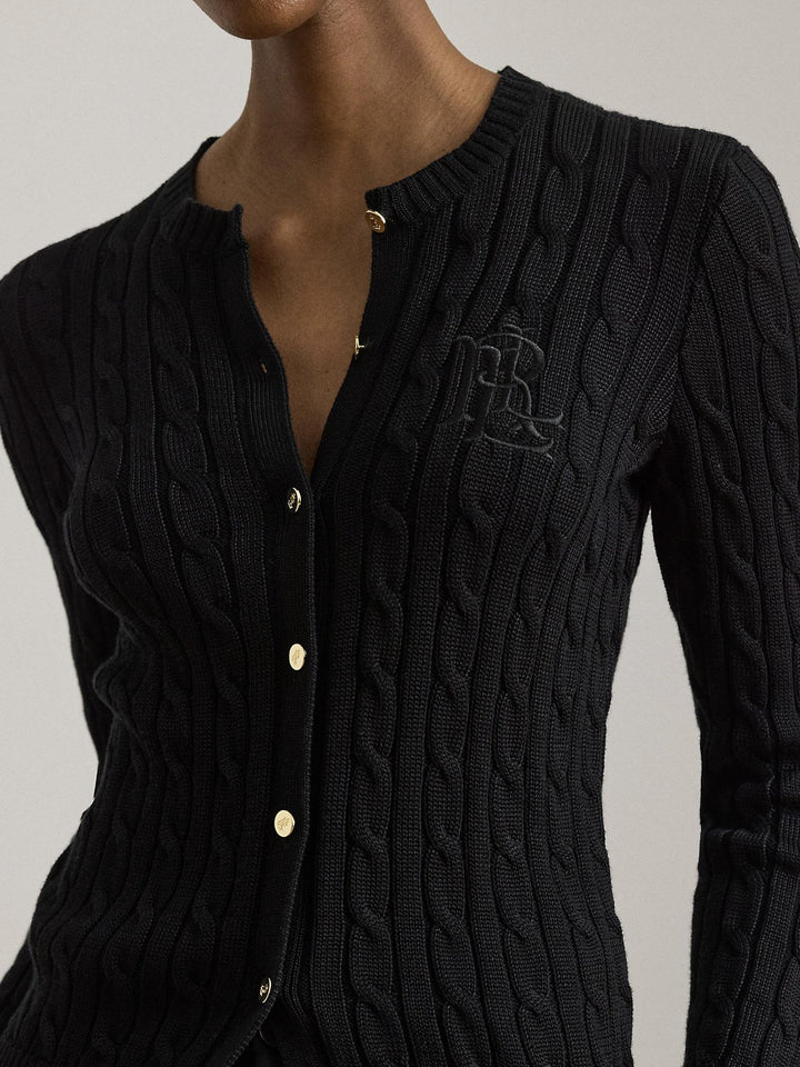 Cable knit cotton cardigan