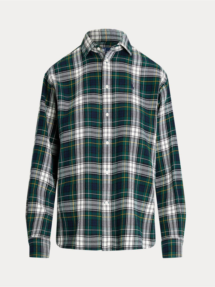 Relaxed fit plaid cotton shirt