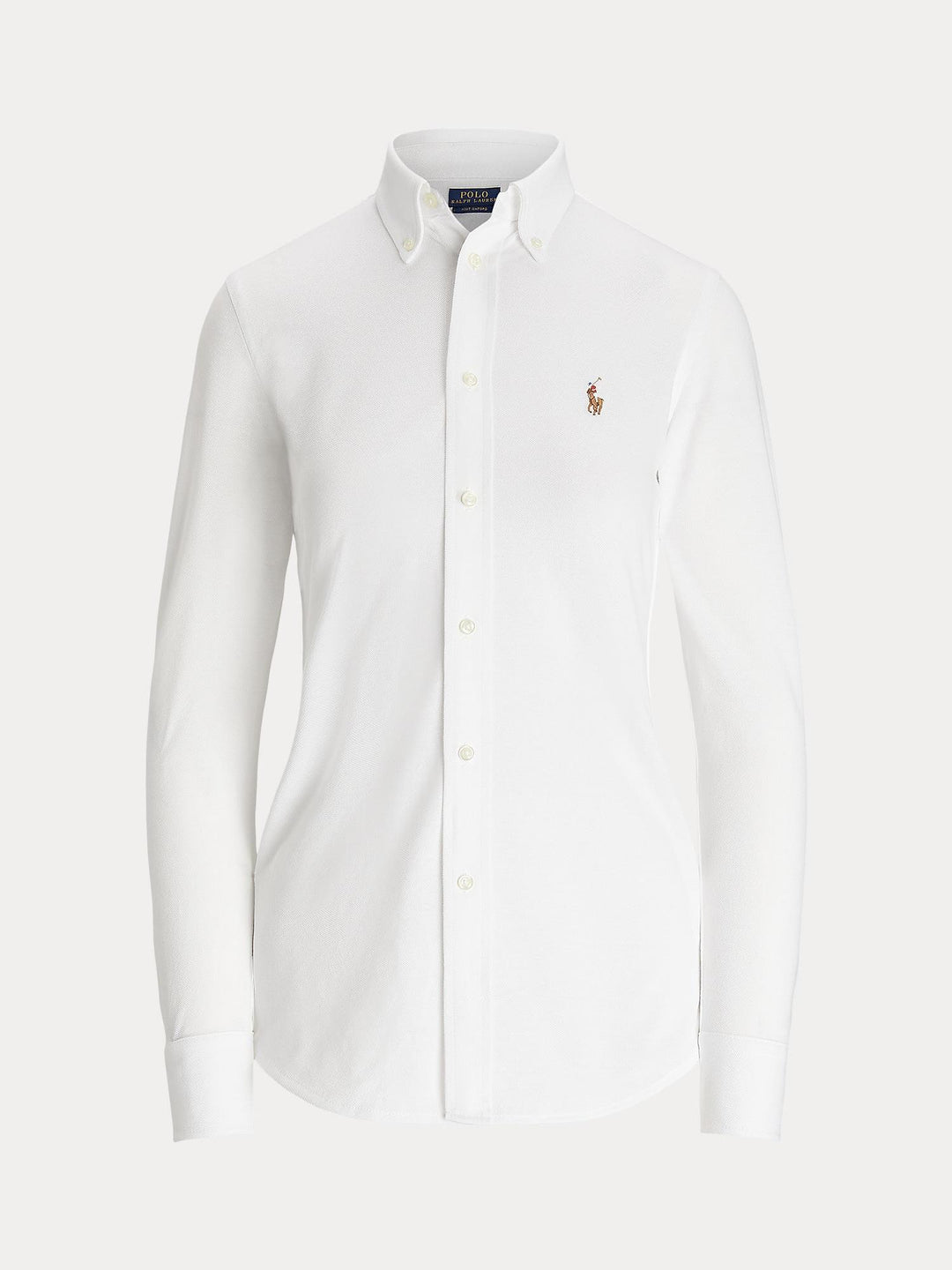 Slim fit knit cotton oxford shirt