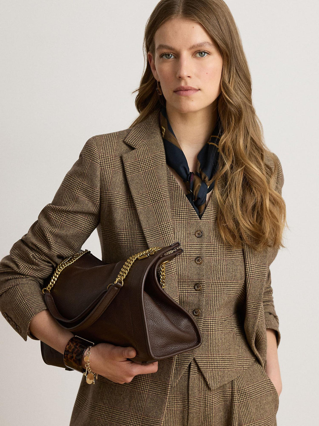 Pebbled leather large bradley tote