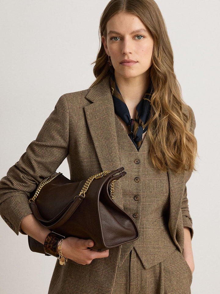 Pebbled leather large bradley tote