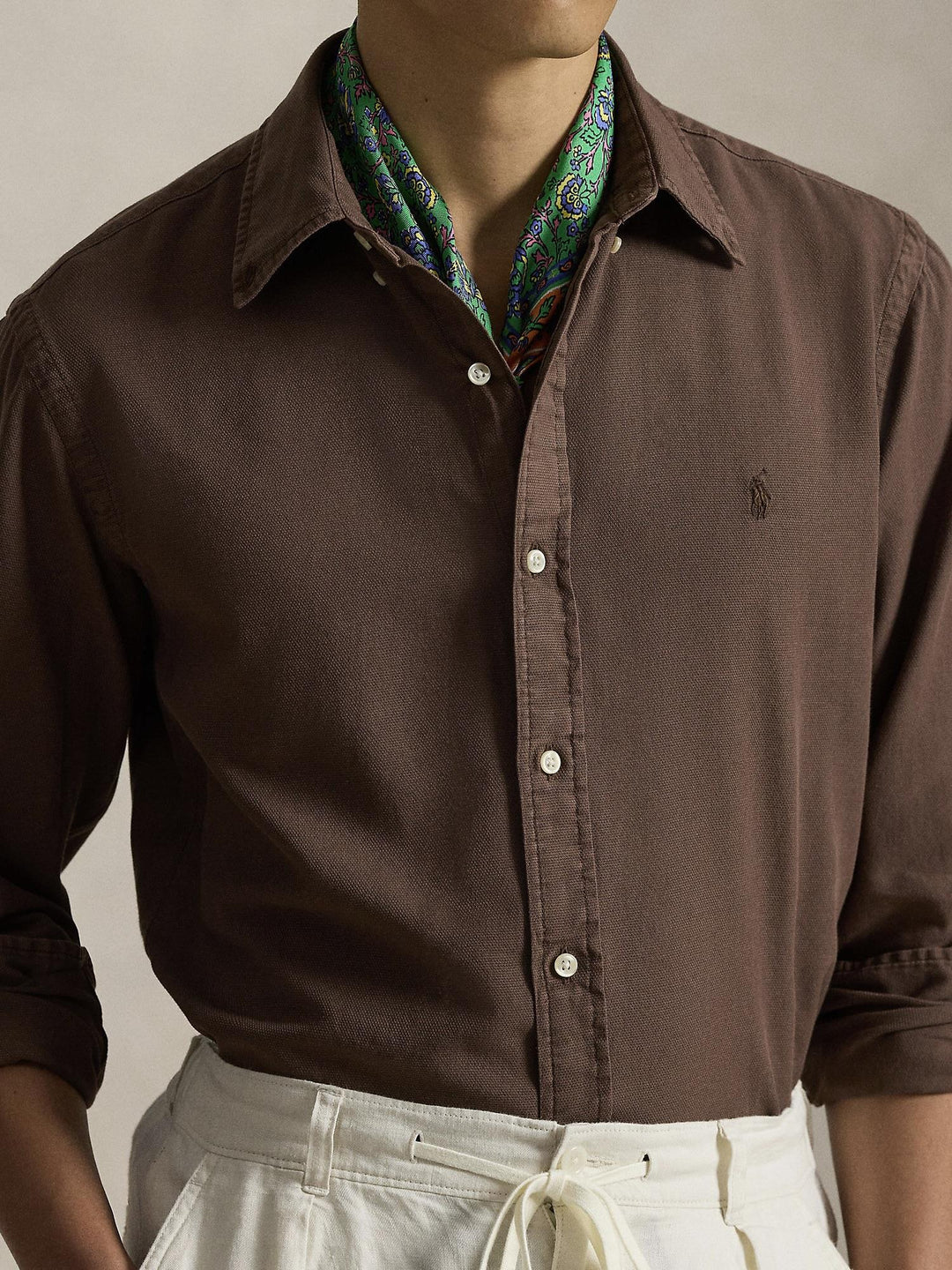 Custom fit textured dobby shirt