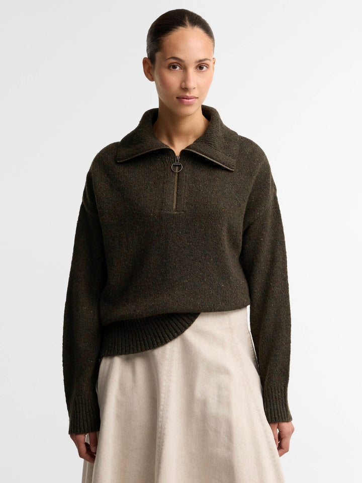 Barbour Lavensdale Half Zip Fleck Knitted Jumper