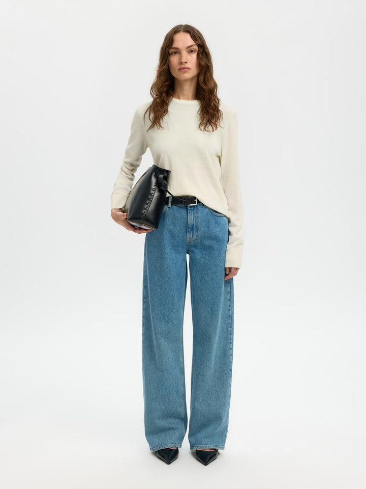 Slwthea Ls Knit Merino O-Neck Noos