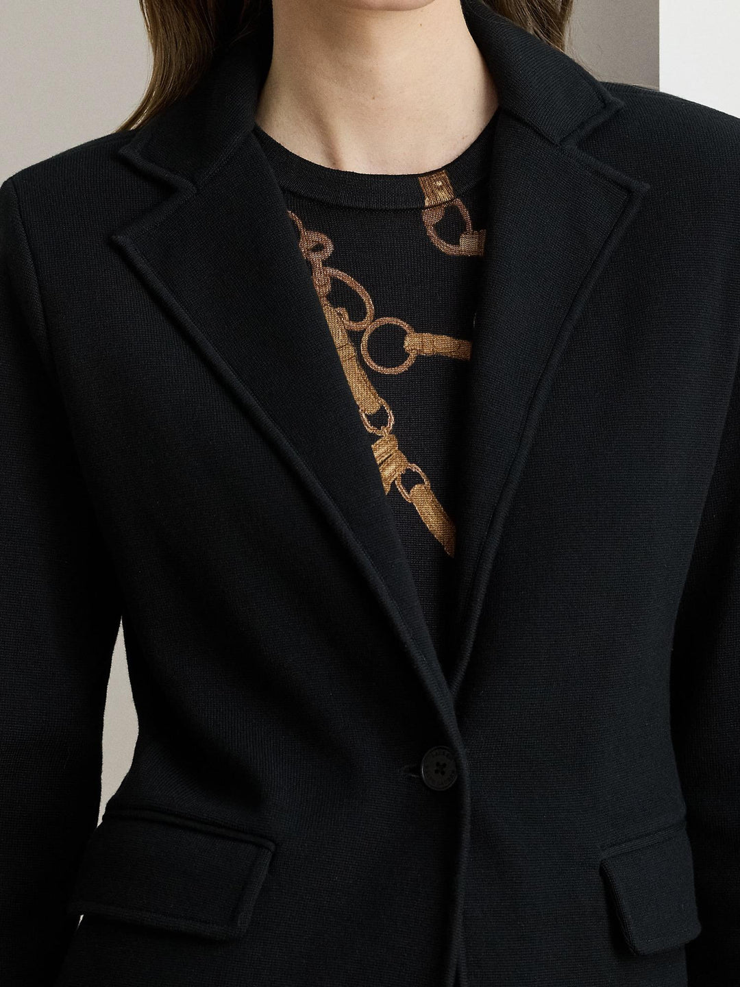 Cotton Blend Sweater Blazer