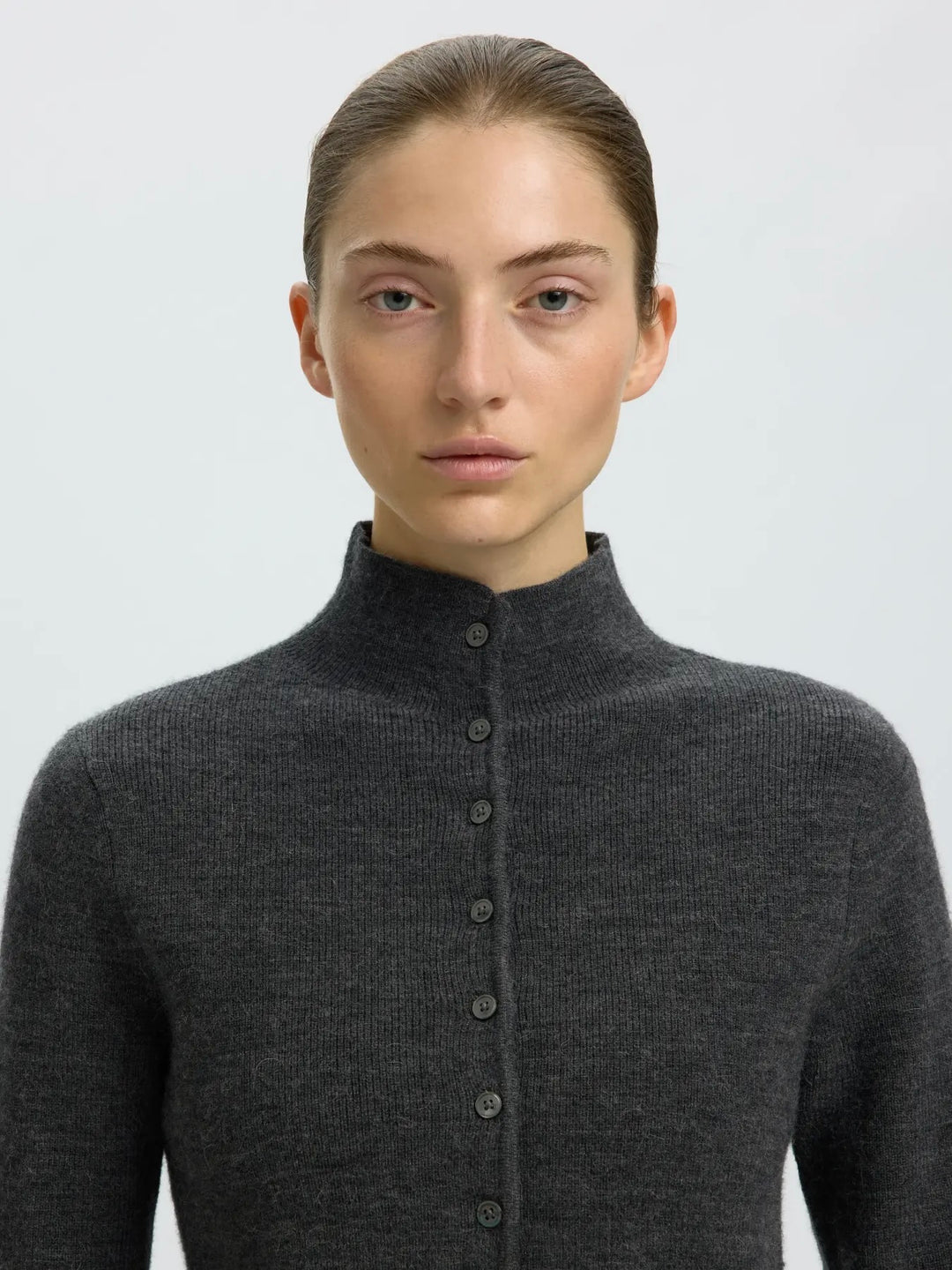 SLWPETRA LS KNIT HIGH NECK CARDIGAN